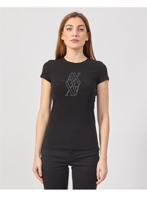 AX women's crew neck T-shirt with double logo ARMANI EXCHANGE | XW000512-AF11929UC001